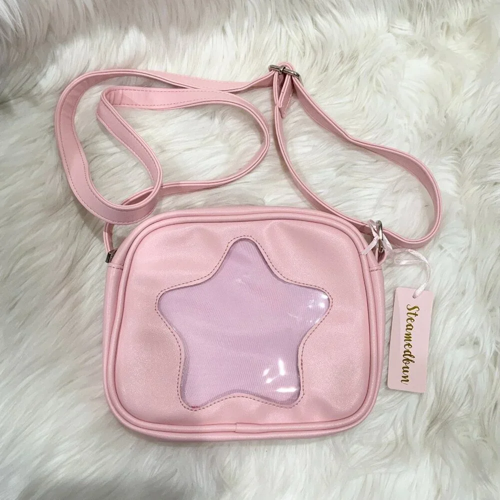 Steamedbun Mini Pink Star Ita Crossbody Bag - Picture 1 of 5